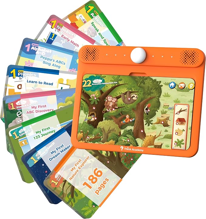 186 Themes Learning Cards with Kids Learning Pad X100 Bundle for Aged 2 3 4 Year Old by ThinkAcademy