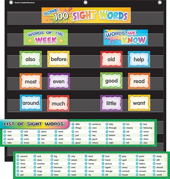 Teacher Created Resources Second 100 Sight Words Pocket Chart Cards (TCR20846) - Image 2