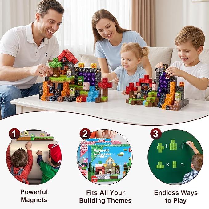 200PCS Magnetic Blocks, Magnetic Building Blocks, 0.78in Magnetic Building - Image 7
