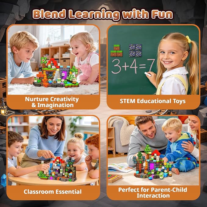 300PCS Magnetic Blocks STEM Educational Magnetic Building Cubes Toys - Image 5