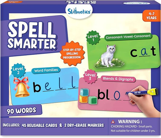 Skillmatics Spell Smarter Flash Cards – Back to School, Phonics & Spelling by Skillmatics