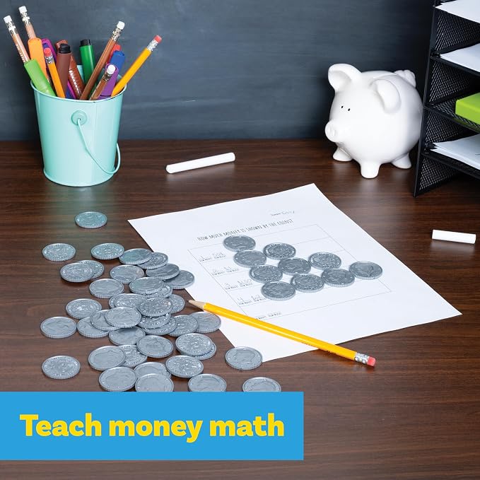 Learning Advantage Play Coins, Half-Dollars, Set of 50 Plastic Coins - Image 4
