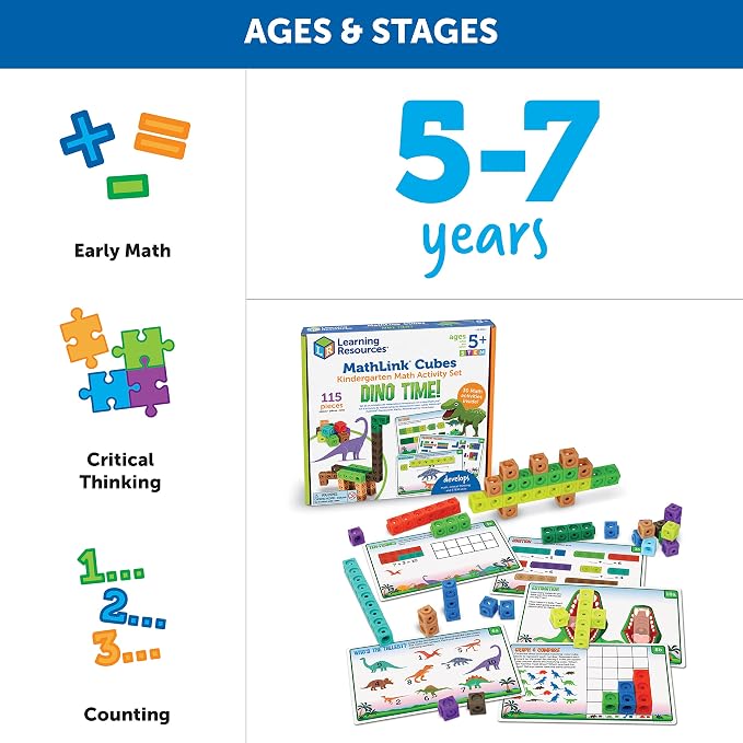 Learning Resources MathLink Cubes Activity Set: Dino Time - Image 6