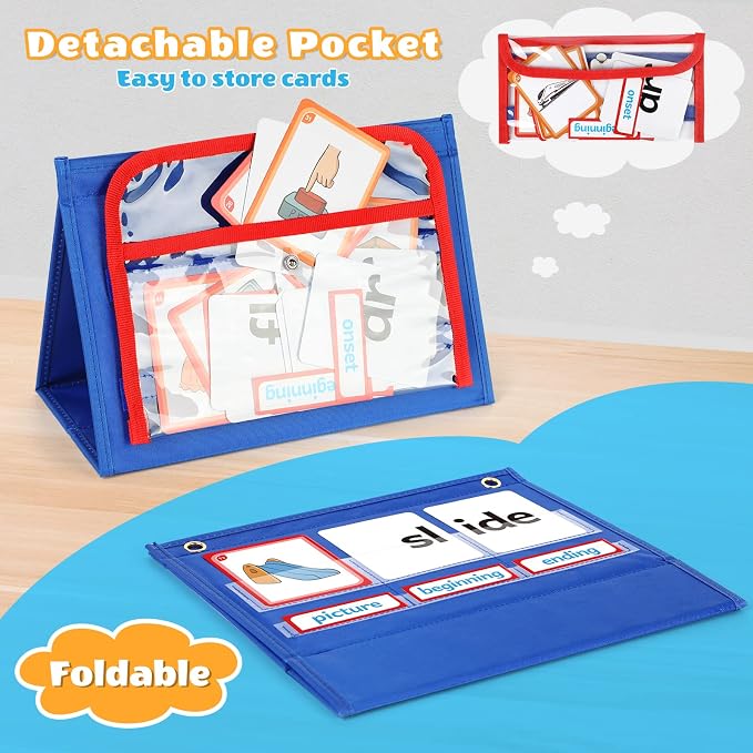 Torlam Blends & Digraphs Pocket Chart, Onset Rime Phonics Games Sight Word Flash Cards, Educational Spelling Reading Learning Blending Board, Elementary Kindergarten Classroom Teachers Must Haves - Image 4