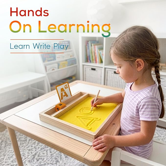 Montessori Sand Writing & Spelling Tray Toy, Early Literacy Learning & Education - Image 3