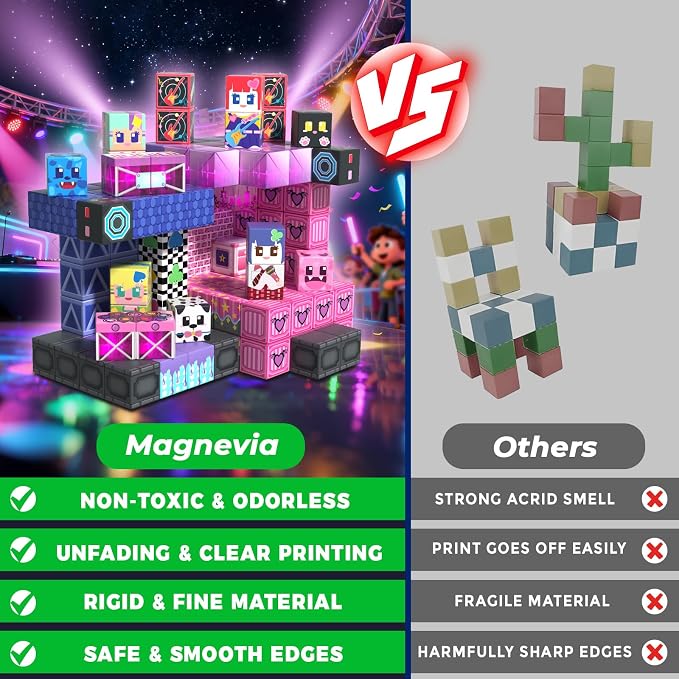 150Pcs Magnetic Blocks, Musical Band Magnetic Building Blocks, Constructions Toys for Kids Age 3 4 5 6 7 8 9 10, STEM Montessori Stacking Toy Boys & Girls Birthday Chritmas Gifts - Image 4