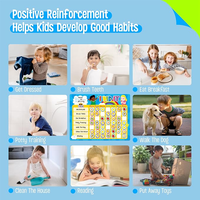 Magnetic Reward Chart, Dry Erase Task Board-One Chart & 72 Magnetic Reward Magnets, Behavior Tracker for Daily Routine, Potty Training - Image 6