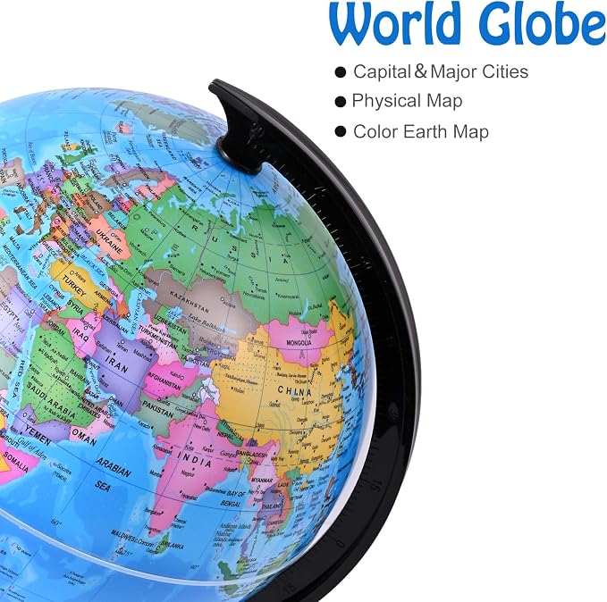 Wizdar 8'' World Globe for Kids Learning - Image 3