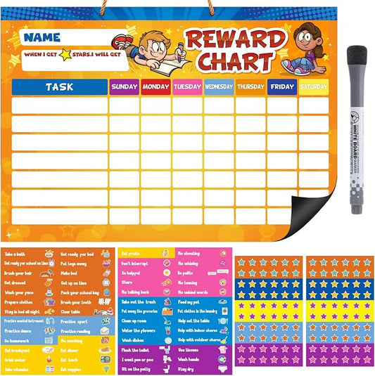 Thboxes 52 Chore Reward Chart for Kids, Cartoon Magnetic Behaviour Board by Thboxes