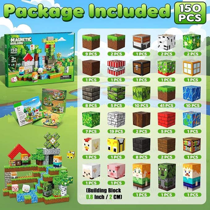 150PCS Magnetic Blocks, Building Cubes, Boys Kids Gifts Toys - Image 3