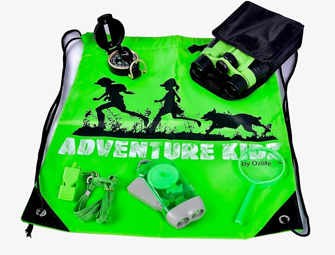 Adventure Kidz Outdoor Exploration Kit, Children’s Binoculars with Case, Flashlight, Compass, Whistle, Magnifying Glass, Backpack. Great Kids Gift Set for Camping, Hiking, STEM and Pretend Play - Image 8