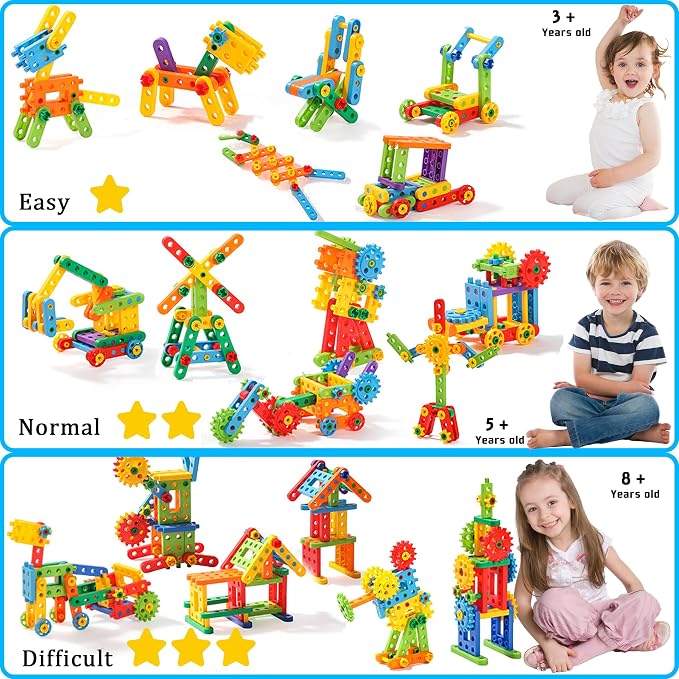 KUTOI Screw Building Blocks - 92 Pcs Kids Games - Sensory Construction Toy - STEM Toy for Preschool Learning Activities ， Perfect Educational Building Toys for Boys and Girls 3 Above - Image 6