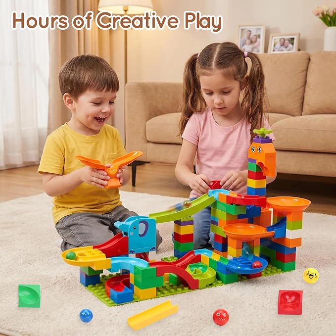 Marble Run Building Blocks for Kids 3-8, Catapult Track STEM Building Toy - Image 2