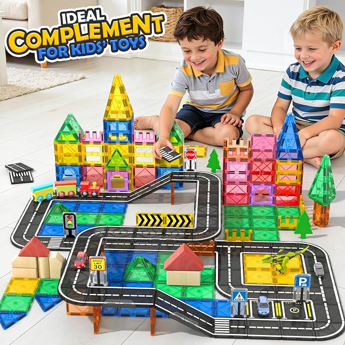 Magnetic Tiles Road & Rail Clamp Pack, Construction Toys for Kids Age 3+ - Image 4