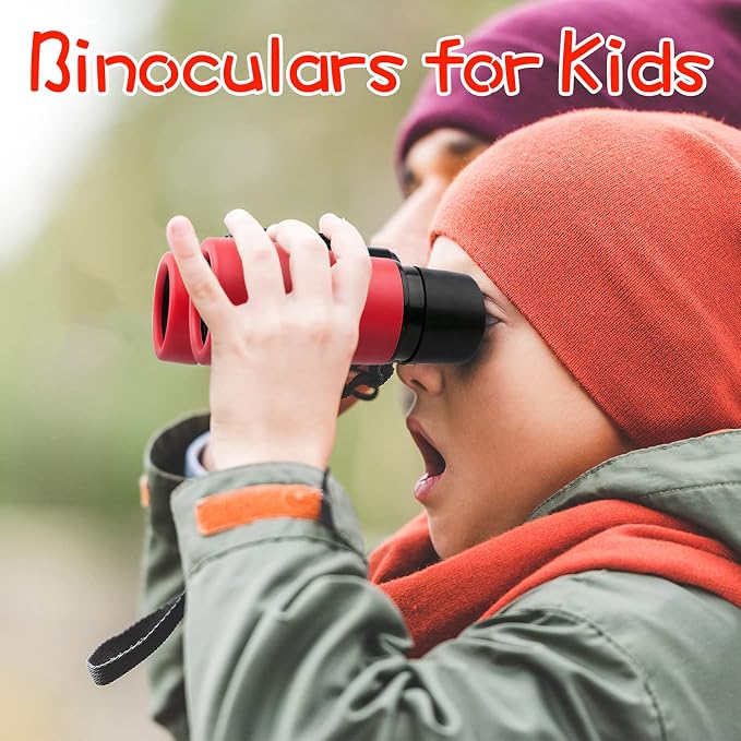 Scotamalone Kids Binoculars Shock Proof Toy Binoculars Set for Age 3-12 Years Old Boys Girls Bird Watching Educational Learning Hunting Hiking Birthday Presents - Image 3