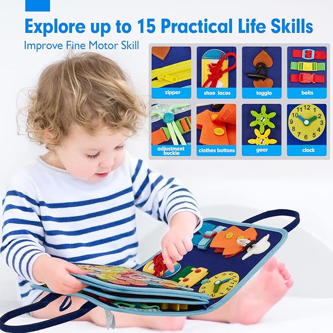 hahaland Montessori Busy Board for Toddlers, Preschool Learning Activities - Image 3