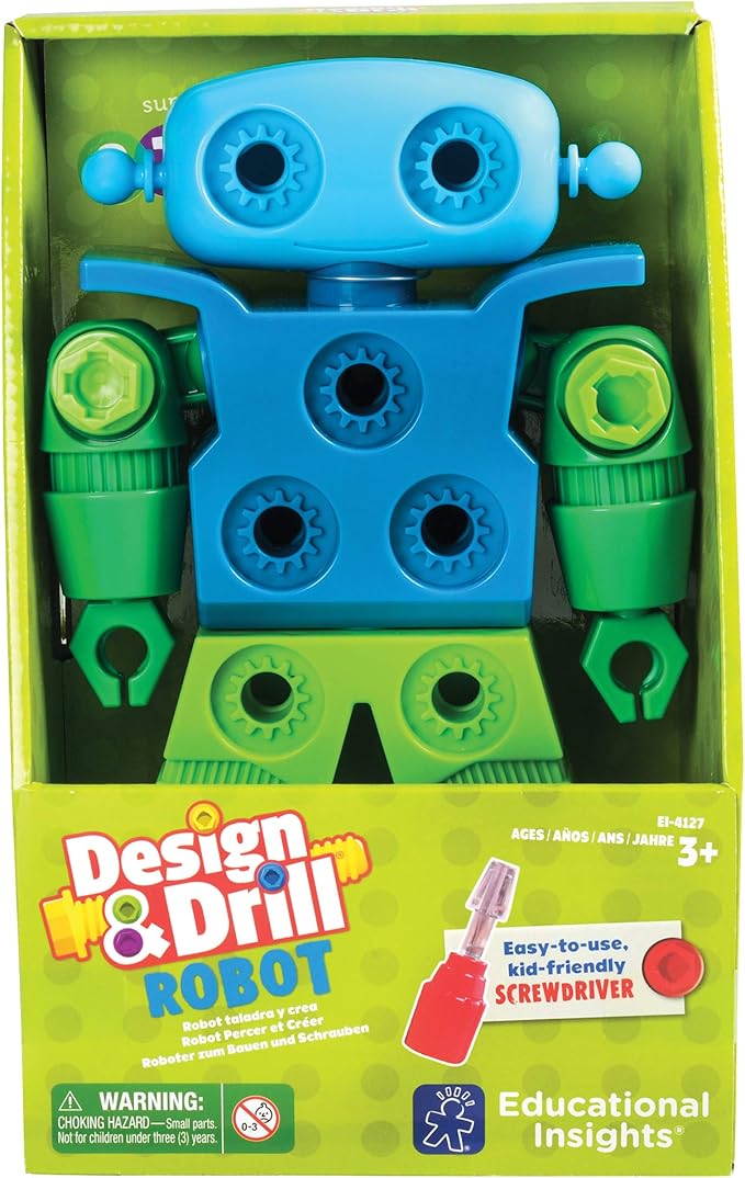 Educational Insights Design & Drill Robot - Construction Toys & Tools for Kids, Robot Toy Building Sets, Kids' Tool Set with Working Screwdriver, Take Apart STEM Set, Gifts for Boys & Girls Ages 3+ - Image 6