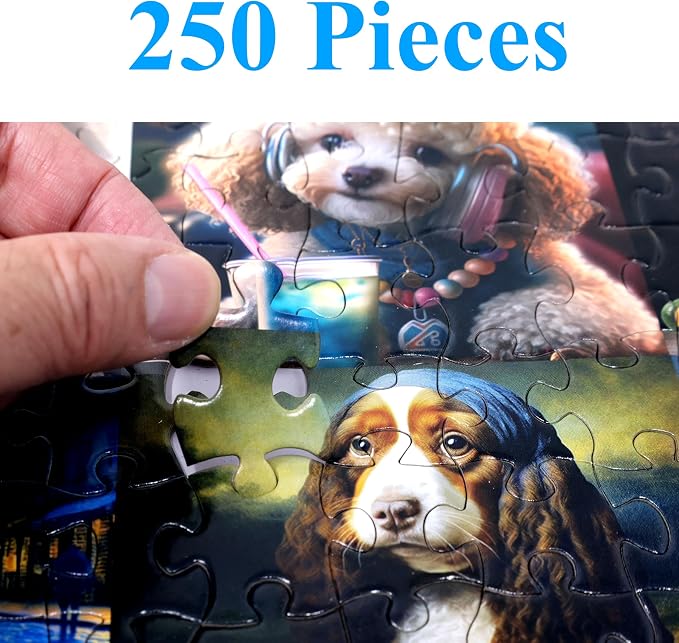 Think2Master Funny Dogs 250 Pieces Jigsaw Puzzle Featuring heartwarming Puppies and Dogs. Puzzle for Adults, Teens & Families. Great Gift. Size: 14.2” X 19.3” - Image 4