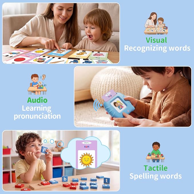 Talking Flash Cards & CVC Word Blocks Phonics Game Set for Toddlers - Image 6