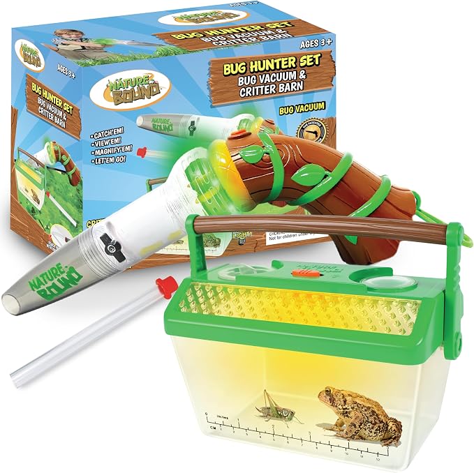 Nature Bound Bug Catcher Toy, Eco-Friendly Bug Vacuum, Catch and Release Indoor/Outdoor Play, Ages 3 to 12, Green, Complete Kit for Kids, Includes Capture Core with Magnification by NatureBoundToys