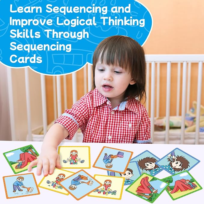Sequencing Cards,Sequence Board Game for Kids,Story Storytelling,Speech Therapy Toys Materials for Autism,Social Skills,Sentence Building,Educational Classroom Preschool Learning Activities - Image 6
