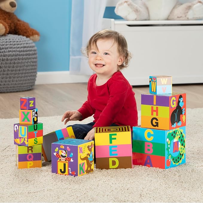 Melissa & Doug Deluxe 10-Piece Alphabet Nesting and Stacking Blocks - FSC Certified - Image 7