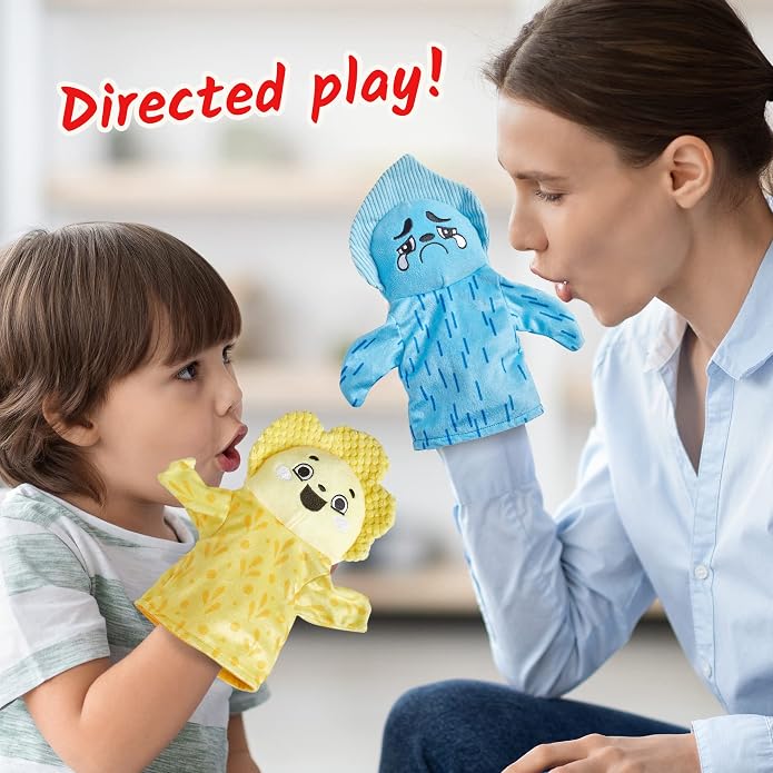 hand2mind Feelings Family Hand Puppets, Emotions Toys, Dramatic Play Therapy Toys for Counselors, Social Emotional Learning Activities, Calm Down Corner Supplies, Social Skills Activities for Kids - Image 6