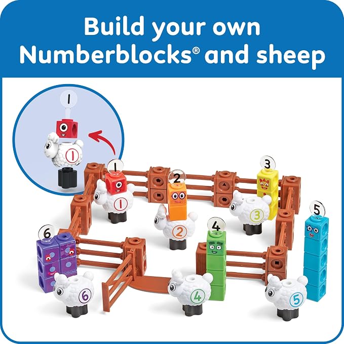 hand2mind Numberblocks Sheep Farm MathLink Cubes Activity Set, Ages 3+ - Image 5