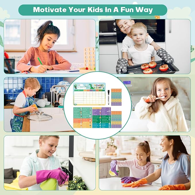 Thboxes 52 Chore Reward Chart for Kids, Dinosaur Magnetic Behaviour Board - Image 7