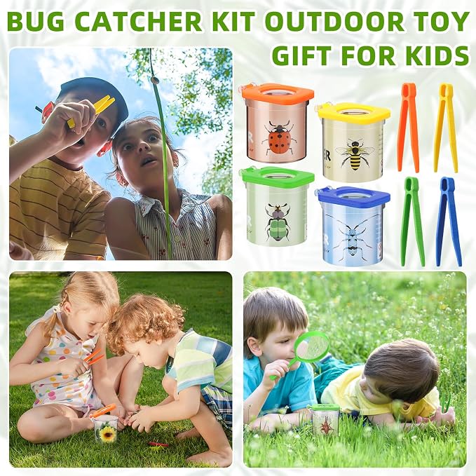 Halloscume 12 Pack Insect Bug Viewer for Kids with Tweezers Magnifying Insect Box Insect Observation Kit Bug Catcher Bug Container Insect Cage Bug Jar for Science Nature Exploration Collecting Kit - Image 5