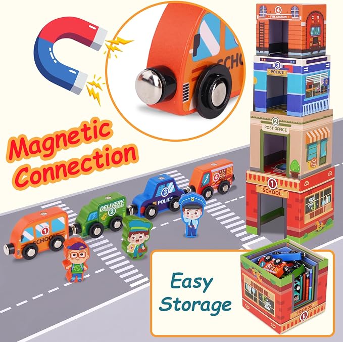 Montessori Sorting and Stacking Community Helpers Toys for Toddlers 1-3 - Image 5