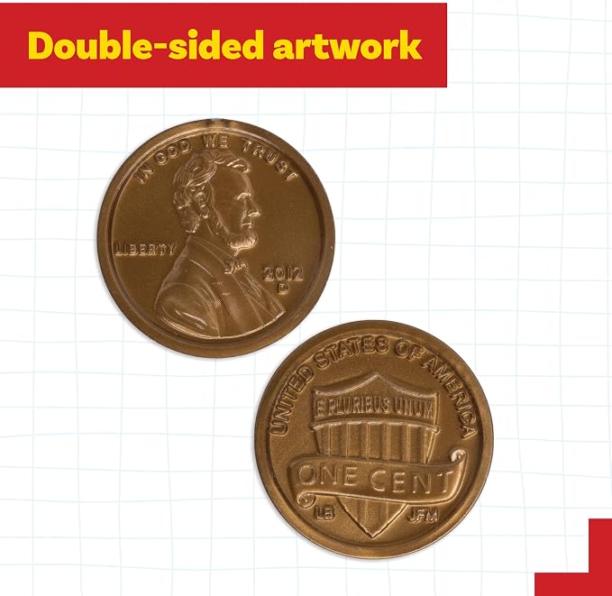 LEARNING ADVANTAGE Play Pennies - Set of 100 Plastic Coins - Designed and Sized Like Real US Currency - Teach Money Math With This Pretend Play Resource - Image 6