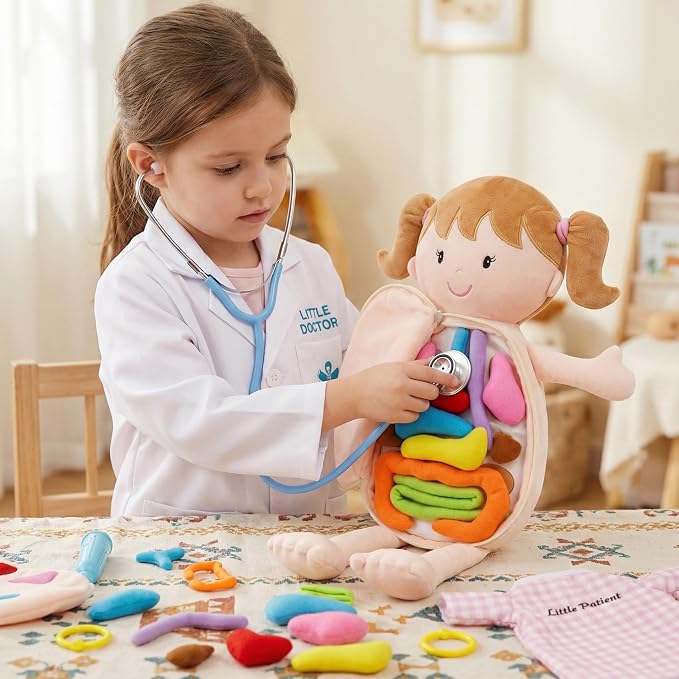June Garden 18" Little Patient Emily Plush Anatomy Doll - Soft Educational Toy with Removable Human Organs - Learn Basic Anatomy for Toddlers and Kids - Image 6