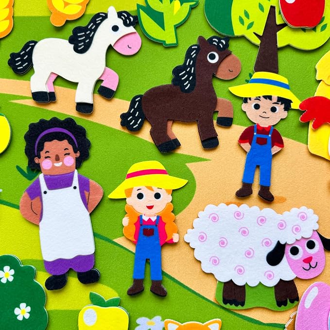 Quokka Farm Felt Board for Toddlers 61 Pcs - Double-Thick Story Set - Image 8