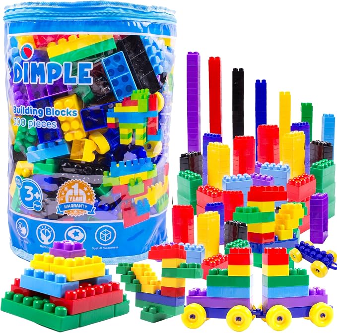 Dimple 300 Piece Large Building Blocks for Toddlers, Kids Interlocking Toys by Dimple