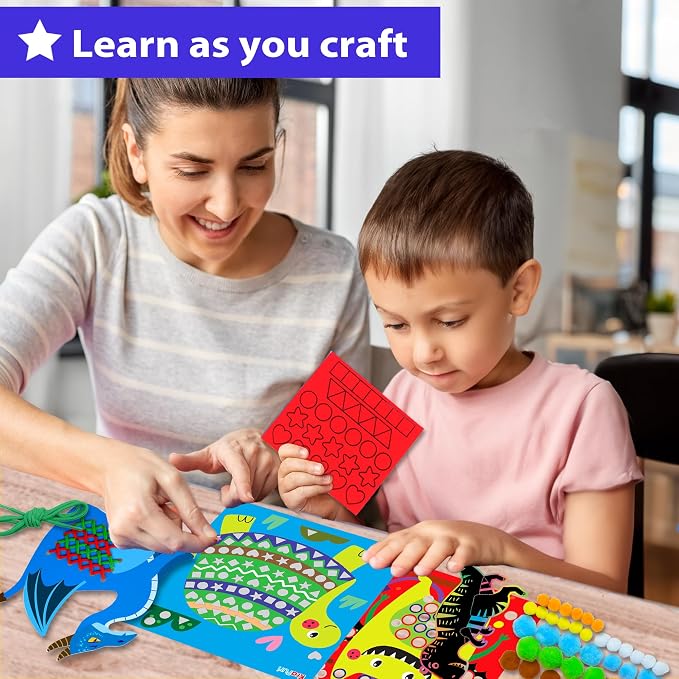 KRAFUN Toddler Beginner Art & Craft Kit Ages 3-5 | 10 Envelopes - Image 4