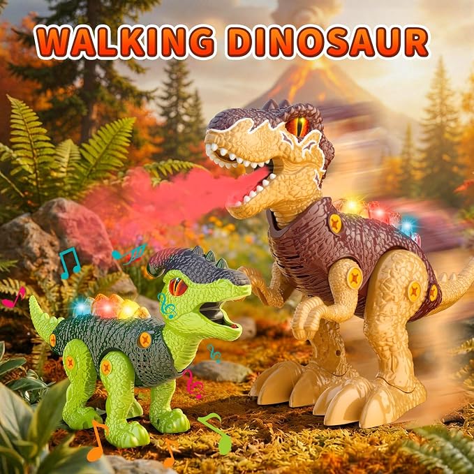 3PACK Take Apart Dinosaur Toys for Kids 3-5 with Lights & Spray - Image 4