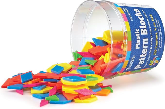 Learning Resources Brights Plastic Pattern Blocks - Image 2