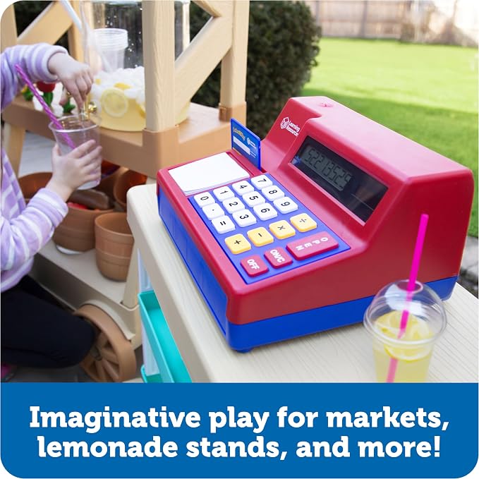 Learning Resources Pretend & Play Calculator Register Toy - Kids Play Set & Credit Card Toy, Register for Kids, Pretend Grocery Store Shopping Playset for Toddlers, Teaching Math Set - Image 3