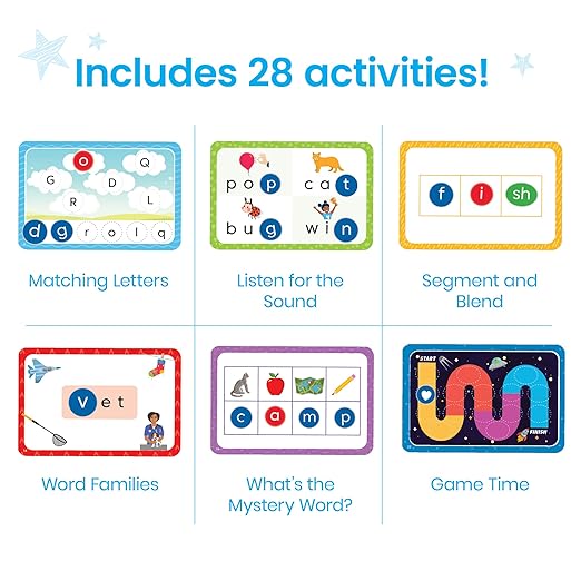 hand2mind Reading Readiness Activity Set, Magnetic Wands and Chip Set, Learn to Spell for Kids, Spelling Toys, CVC Words for Kindergarten, Learning Letters, Science of Reading Manipulatives - Image 3