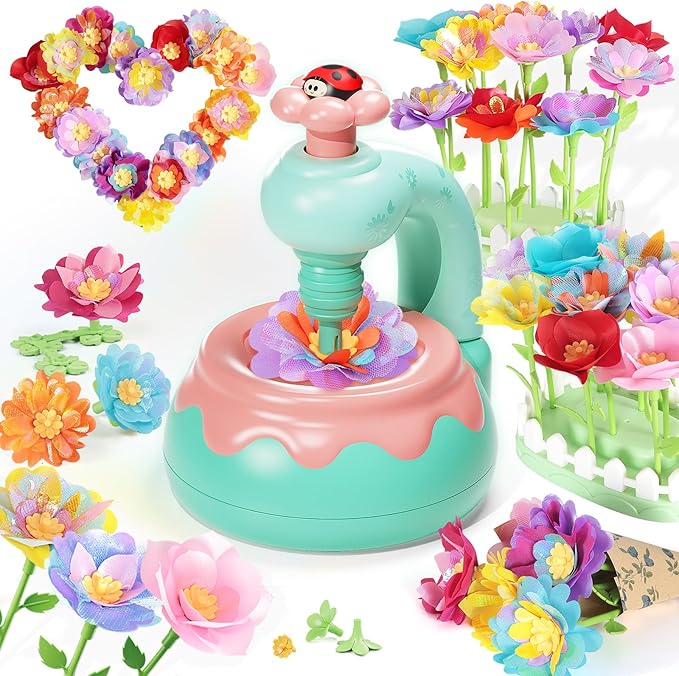 Flower Bouquet Making Kit, DIY Flower Bouquets Craft Toys for Kids, Arts & Crafts Educational Activity Set for Girls Toddler, Christmas Birthday Gift for 4 5 6 7 8+ Year Old Girls and Boys