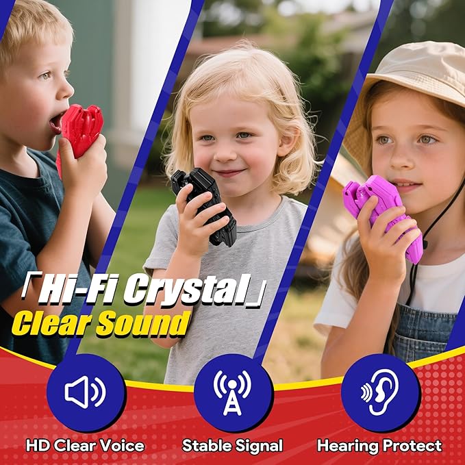 Vvinca Spider Walkie Talkies for Kids Toys Ages 3 4 5 6 7 8 9 10 Boys Girls 3 Pack Superhero Toys Lanyard Long Range Clear Sound Outdoor Game Camping Gear Spy Gadgets & Easter Christmas Birthday Gifts