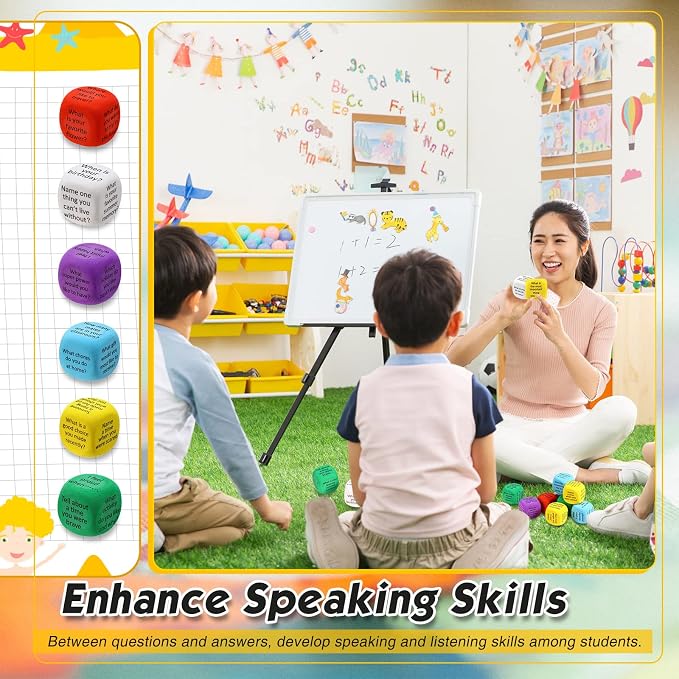 Hanaive 12 Pcs Learning Conversation Cubes,Foam - Image 5