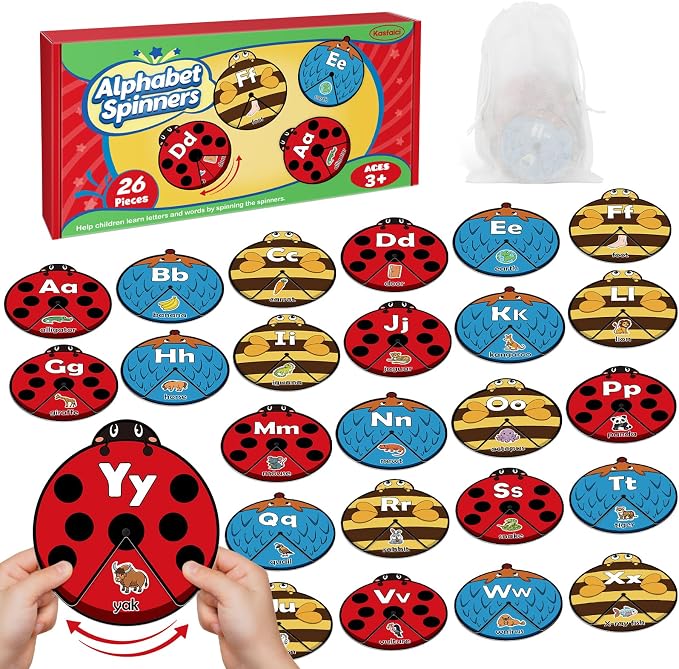 Kasfalci Alphabet Cards, Alphabet Learning Toys, ABC Learning for Toddlers, Letter Matching Game, Sight Words, Kindergarten Preschool Learning Activities, Montessori Educational Toy for Kids by Kasfalci