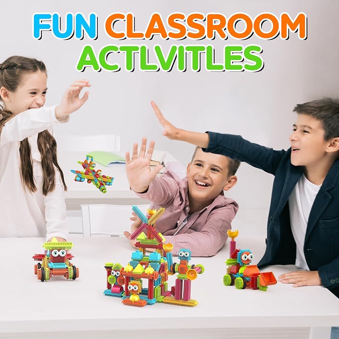 Contixo 144 pcs Bristle Shape 3D STEM Building Toys, Construction Learning Stacking Educational Block, Creativity Beyond Imagination, Inspirational, Safe & Durable, Recreational Toy for Kids Ages 3-8 - Image 5
