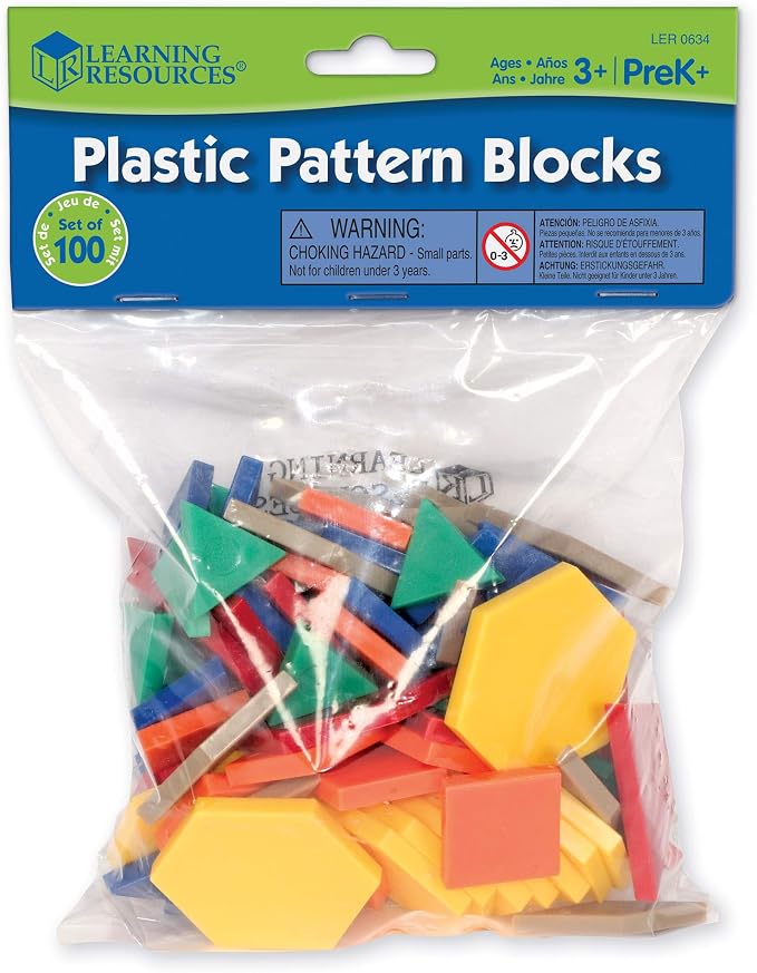 Learning Resources Plastic Pattern Blocks .5cm by LearningResources