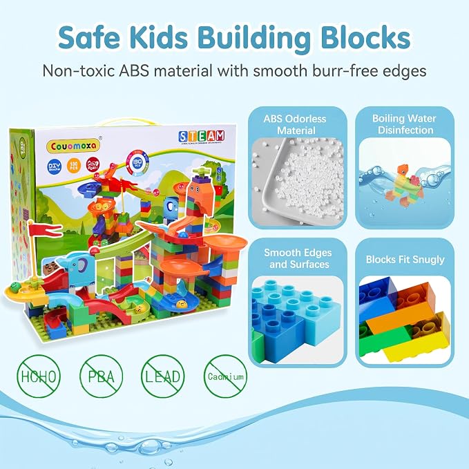 Marble Run Building Blocks for Kids 3-8, Catapult Track STEM Building Toy - Image 5