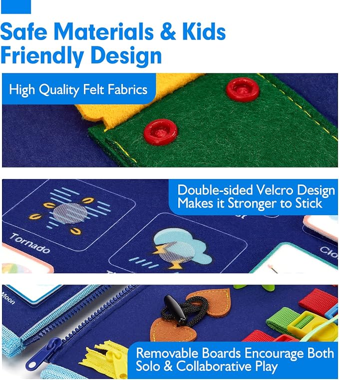 hahaland Montessori Busy Board for Toddlers, Preschool Learning Activities - Image 7