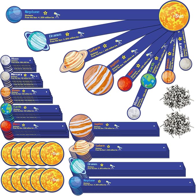 Glenmal 36 Set Solar System Model Craft Kit Kids DIY Planets Solar System Paper Art Set Decor Outer Space Preschool Activities Supplies for Montessori Learning Homeschool Toddler (Colorful) by Glenmal