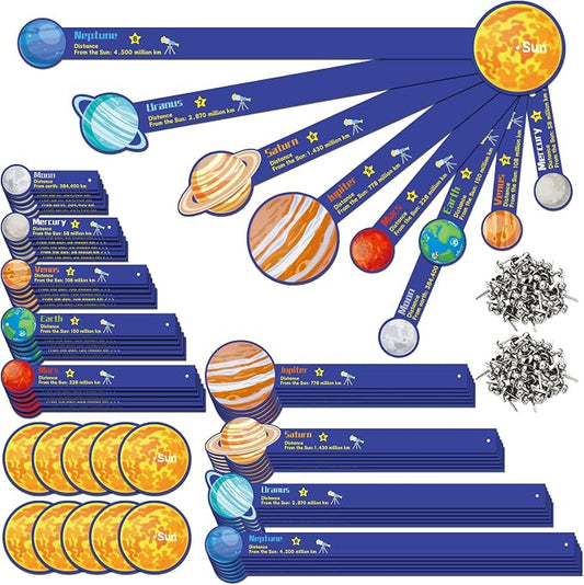 Glenmal 36 Set Solar System Model Craft Kit Kids DIY Planets Solar System Paper Art Set Decor Outer Space Preschool Activities Supplies for Montessori Learning Homeschool Toddler (Colorful) by Glenmal